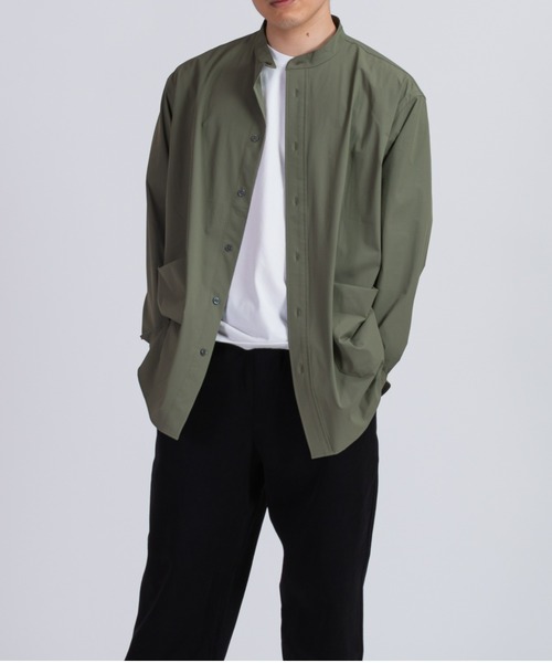 BRICK & SONS（ブリックアンドサンズ）の「CORDURA リラックス バンドカラーシャツ＜カーキ＞（シャツ/ブラウス・メンズ・カーキ・LL/S/M/L）」の5枚目の写真