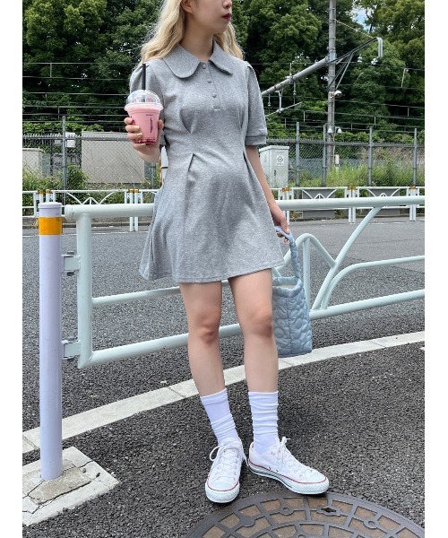 WC（ダブル シー）の「ウエストタックフレアワンピース（ワンピース・レディース・ブラック/グレー・FREE）」の11枚目の写真