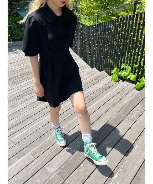 WC（ダブル シー）の「ウエストタックフレアワンピース（ワンピース・レディース・ブラック/グレー・FREE）」の9枚目の写真