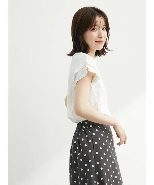 Sugar spoon(シュガースプーン)の「・SUGAR SPOON フリルノースリーブTシャツ(Tシャツ/カットソー・レディース・ライトグレー/ブラック/オフホワイト/イエロー・FREE)」の7枚目の写真