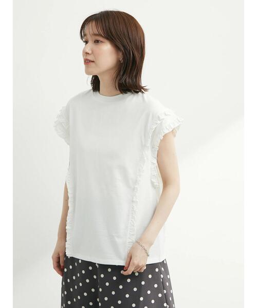 Sugar spoon(シュガースプーン)の「・SUGAR SPOON フリルノースリーブTシャツ(Tシャツ/カットソー・レディース・ライトグレー/ブラック/オフホワイト/イエロー・FREE)」の10枚目の写真