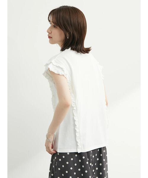 Sugar spoon(シュガースプーン)の「・SUGAR SPOON フリルノースリーブTシャツ(Tシャツ/カットソー・レディース・ライトグレー/ブラック/オフホワイト/イエロー・FREE)」の5枚目の写真