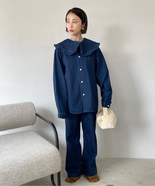 SANSeLF（サンセルフ）の「ワンウォッシュデニムセットアップ【SANSeLF】sanw22a031（セットアップ・レディース・ワンウォッシュ・FREE）」の7枚目の写真