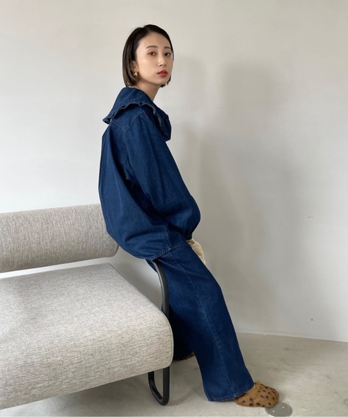 SANSeLF（サンセルフ）の「ワンウォッシュデニムセットアップ【SANSeLF】sanw22a031（セットアップ・レディース・ワンウォッシュ・FREE）」の2枚目の写真