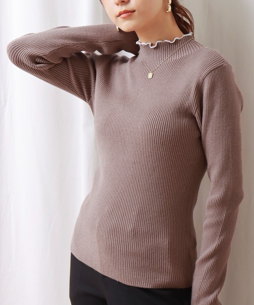 libelle more（リベル モア）の「配色メロースフレニット（ニット/セーター・レディース・ブラック/オフホワイト/ピンク/モカ/ラベンダー・M/L）」の6枚目の写真