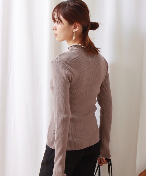 libelle more（リベル モア）の「配色メロースフレニット（ニット/セーター・レディース・ブラック/オフホワイト/ピンク/モカ/ラベンダー・M/L）」の7枚目の写真