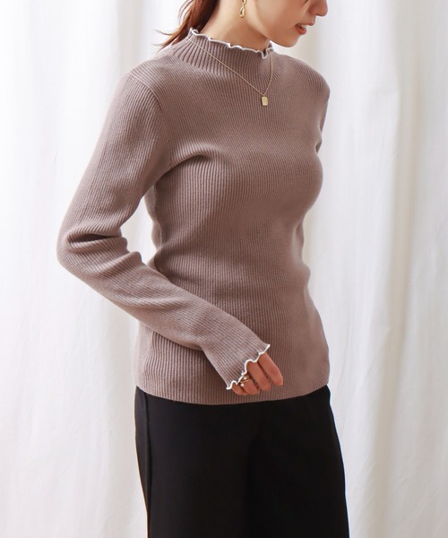 libelle more（リベル モア）の「配色メロースフレニット（ニット/セーター・レディース・ブラック/オフホワイト/ピンク/モカ/ラベンダー・M/L）」の8枚目の写真