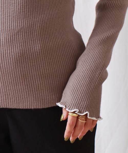 libelle more（リベル モア）の「配色メロースフレニット（ニット/セーター・レディース・ブラック/オフホワイト/ピンク/モカ/ラベンダー・M/L）」の10枚目の写真