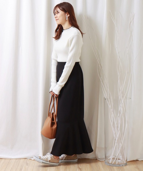 libelle more（リベル モア）の「配色メロースフレニット（ニット/セーター・レディース・ブラック/オフホワイト/ピンク/モカ/ラベンダー・M/L）」の20枚目の写真