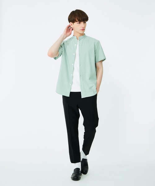 UNITED TOKYO（ユナイテッドトウキョウ）の「Dryスリムバンドカラー半袖シャツ（シャツ/ブラウス・メンズ・ホワイト/ブラック/ミント・1/2/3）」の18枚目の写真