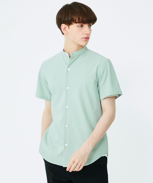 UNITED TOKYO（ユナイテッドトウキョウ）の「Dryスリムバンドカラー半袖シャツ（シャツ/ブラウス・メンズ・ホワイト/ブラック/ミント・1/2/3）」の15枚目の写真