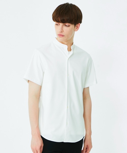 UNITED TOKYO（ユナイテッドトウキョウ）の「Dryスリムバンドカラー半袖シャツ（シャツ/ブラウス・メンズ・ホワイト/ブラック/ミント・1/2/3）」の4枚目の写真