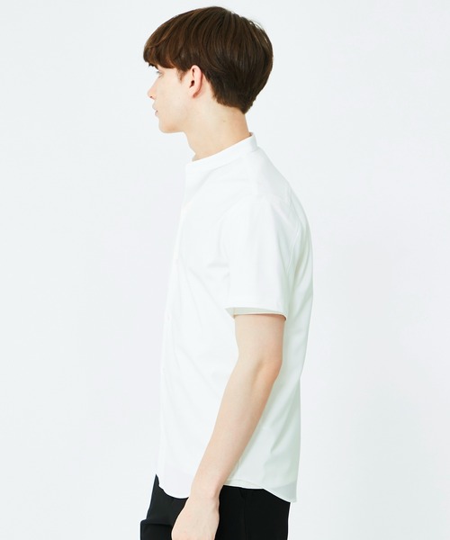 UNITED TOKYO（ユナイテッドトウキョウ）の「Dryスリムバンドカラー半袖シャツ（シャツ/ブラウス・メンズ・ホワイト/ブラック/ミント・1/2/3）」の5枚目の写真