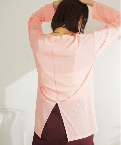 ROSE BUD(ローズバッド)の「シアートップス(Tシャツ/カットソー・レディース・ピンク/ブラック/ホワイト・FREE)」の1枚目の写真