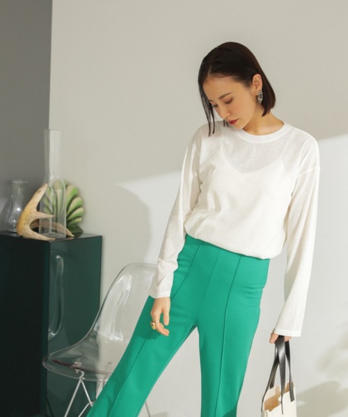 ROSE BUD(ローズバッド)の「シアートップス(Tシャツ/カットソー・レディース・ピンク/ブラック/ホワイト・FREE)」の5枚目の写真