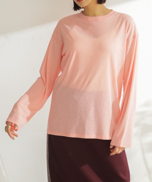 ROSE BUD(ローズバッド)の「シアートップス(Tシャツ/カットソー・レディース・ピンク/ブラック/ホワイト・FREE)」の11枚目の写真