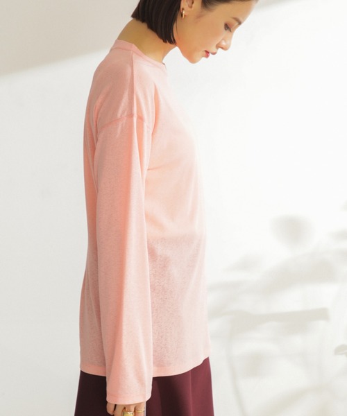 ROSE BUD(ローズバッド)の「シアートップス(Tシャツ/カットソー・レディース・ピンク/ブラック/ホワイト・FREE)」の12枚目の写真