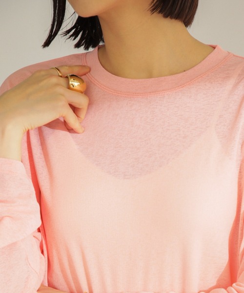 ROSE BUD(ローズバッド)の「シアートップス(Tシャツ/カットソー・レディース・ピンク/ブラック/ホワイト・FREE)」の14枚目の写真