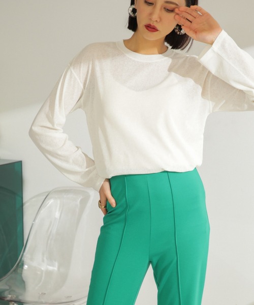 ROSE BUD(ローズバッド)の「シアートップス(Tシャツ/カットソー・レディース・ピンク/ブラック/ホワイト・FREE)」の18枚目の写真