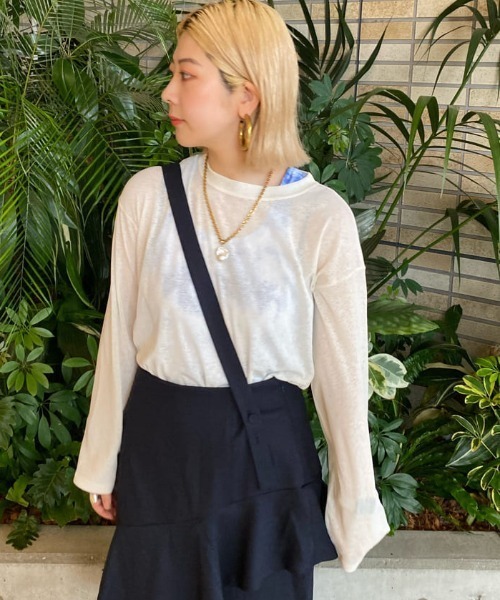 ROSE BUD(ローズバッド)の「シアートップス(Tシャツ/カットソー・レディース・ピンク/ブラック/ホワイト・FREE)」の17枚目の写真