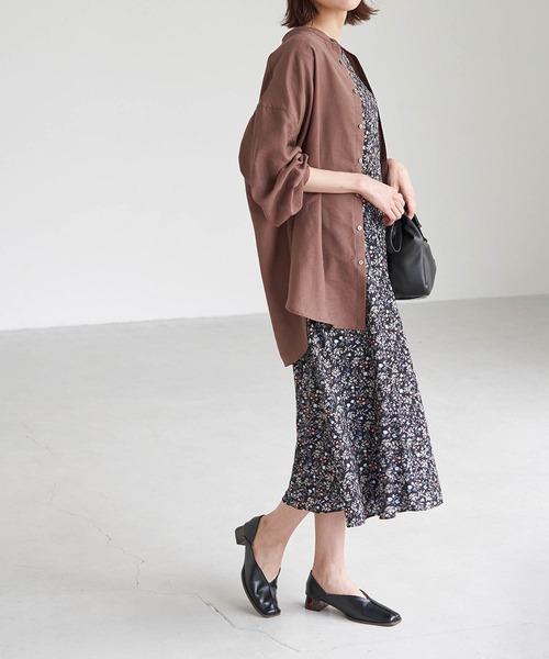 ROPE' PICNIC(ロペピクニック)の「スクエアトゥセンターシーム甲深バブーシュ(パンプス・レディース・ブラック/キナリ/ブラウン/ネイビー・23.0cm/23.5cm/24.0cm/24.5cm/25.0cm)」の18枚目の写真