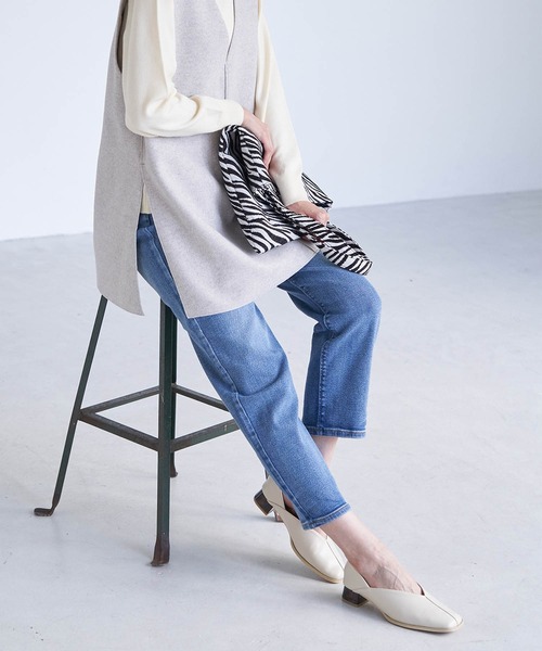 ROPE' PICNIC(ロペピクニック)の「スクエアトゥセンターシーム甲深バブーシュ(パンプス・レディース・ブラック/キナリ/ブラウン/ネイビー・23.0cm/23.5cm/24.0cm/24.5cm/25.0cm)」の19枚目の写真