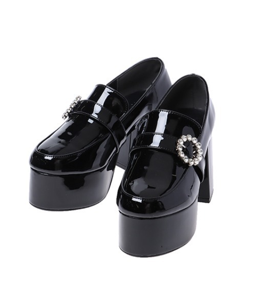 INGNI（イング）の「ビジューバックル厚底ローファー（ローファー・レディース・ブラック・M/L）」の2枚目の写真