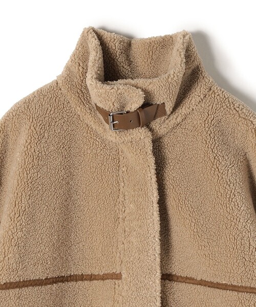 SHIPS（シップス）の「フェイクムートン リバーシブル スタンドカラー ミディコート◆（ムートンコート・レディース・オフホワイト/キャメル・38/36）」の11枚目の写真