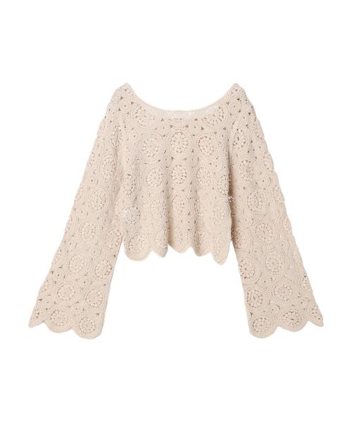 Green　Parks（グリーンパークス）の「・Petit Fleur2wayカギバリプルオーバー（ニット/セーター・レディース・ブラック/グレイッシュベージュ・FREE）」の14枚目の写真