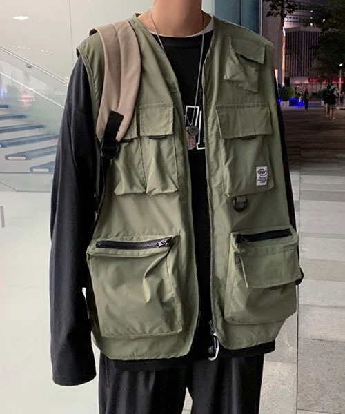 WESTBOY（ウエストボーイ）の「ルーズシルエットビッグポケットフィッシングベスト WO22WOT01【WB ORIGINALS】（ベスト・メンズ・ブラック/オリーブ・FREE）」の13枚目の写真