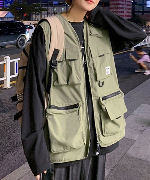 WESTBOY（ウエストボーイ）の「ルーズシルエットビッグポケットフィッシングベスト WO22WOT01【WB ORIGINALS】（ベスト・メンズ・ブラック/オリーブ・FREE）」の20枚目の写真