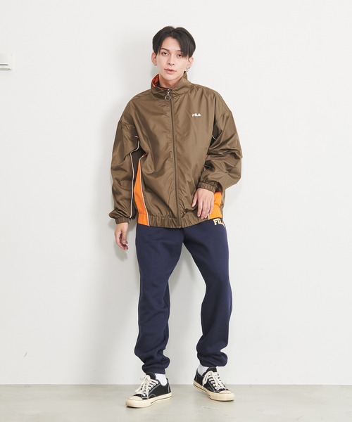 FILA ジャケットとパンツ セット クリーム色 FILA（フィラ）の「FILA/フィラ ジャケット パイピング 配色切替