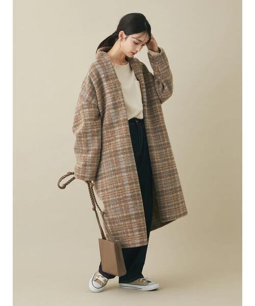 CRAFT STANDARD BOUTIQUE(クラフトスタンダードブティック)の「ニュアンスVネックコーディガン *◆(その他アウター・レディース・チェック/ベージュ系その他・FREE)」の21枚目の写真