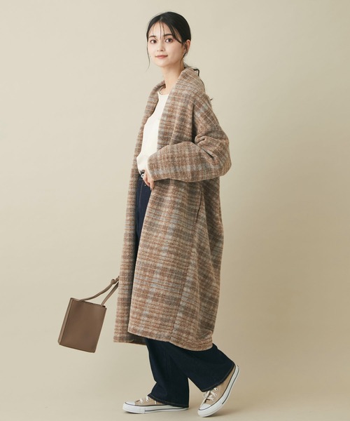 CRAFT STANDARD BOUTIQUE(クラフトスタンダードブティック)の「ニュアンスVネックコーディガン *◆(その他アウター・レディース・チェック/ベージュ系その他・FREE)」の1枚目の写真