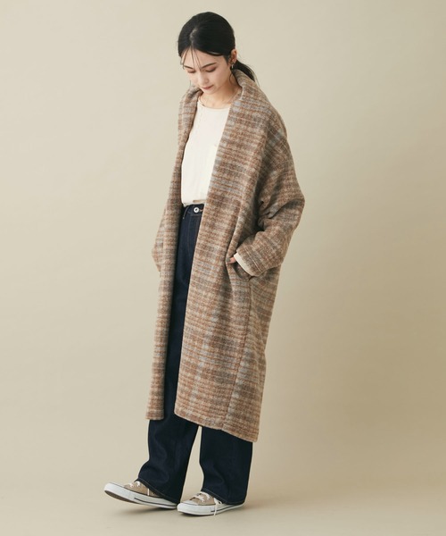 CRAFT STANDARD BOUTIQUE(クラフトスタンダードブティック)の「ニュアンスVネックコーディガン *◆(その他アウター・レディース・チェック/ベージュ系その他・FREE)」の3枚目の写真