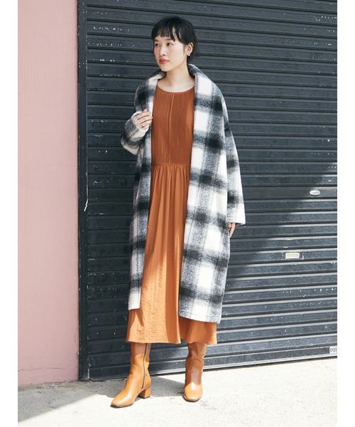 CRAFT STANDARD BOUTIQUE(クラフトスタンダードブティック)の「ニュアンスVネックコーディガン *◆(その他アウター・レディース・チェック/ベージュ系その他・FREE)」の8枚目の写真