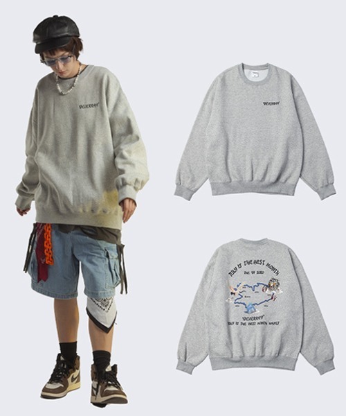 Ressaca(レサーカ)の「オーバーサイズ バックプリント クルーネックスウェット(スウェット・メンズ・グレー系その他/ブラック/グレー/ブルー/ブラック系その他/ネイビー・L/M/XL)」の7枚目の写真