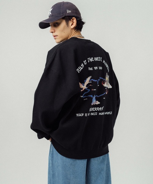 Ressaca(レサーカ)の「オーバーサイズ バックプリント クルーネックスウェット(スウェット・メンズ・グレー系その他/ブラック/グレー/ブルー/ブラック系その他/ネイビー・L/M/XL)」の11枚目の写真