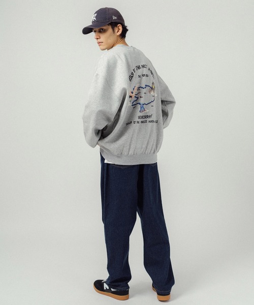 Ressaca(レサーカ)の「オーバーサイズ バックプリント クルーネックスウェット(スウェット・メンズ・グレー系その他/ブラック/グレー/ブルー/ブラック系その他/ネイビー・L/M/XL)」の18枚目の写真