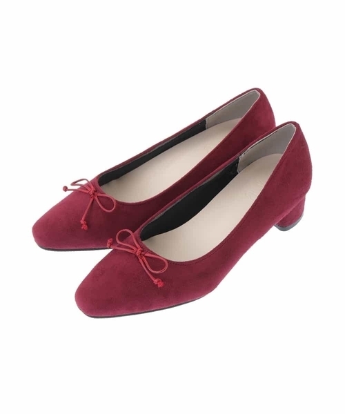 a.v.v（アーヴェヴェ）の「チャンキーヒールリボンバレエパンプス（パンプス・レディース・ベージュ/ブラック/ボルドー・24.5/22.5/23.5）」の5枚目の写真