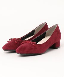 チャンキーヒールリボンバレエパンプス