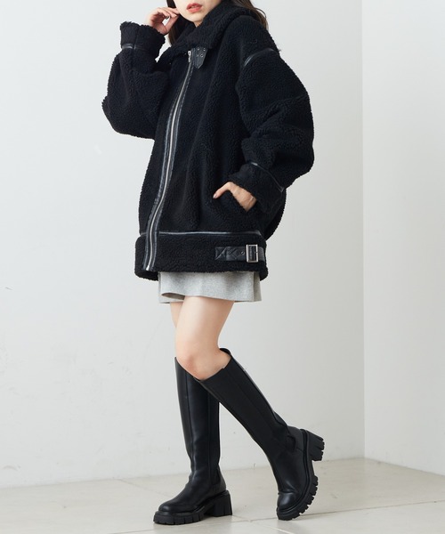 Chico(チコ)の「【WEB限定】フライトムートンボアジャケット(ムートンコート・レディース・アイボリー/ブラウン/ブラック・FREE)」の16枚目の写真