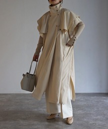 Bonjour Sagan | ハイネックトレンチベスト(ポンチョ)