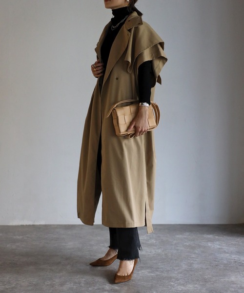 【新品未使用】i_am ダブルボタントレンチベスト Bonjour Sagan（ボンジュールサガン）の「ハイネックトレンチベスト