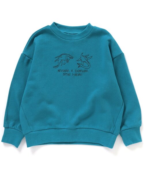 BREEZE（ブリーズ）の「【裏毛】恐竜VSトレーナー（スウェット・キッズ・グリーン/イエロー/オレンジ/ブルー/ブラック/パープル/グレー/ブラウン・100/110/120/130/140/90/80）」の16枚目の写真