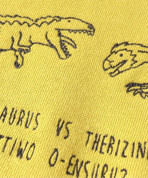 BREEZE（ブリーズ）の「【裏毛】恐竜VSトレーナー（スウェット・キッズ・グリーン/イエロー/オレンジ/ブルー/ブラック/パープル/グレー/ブラウン・100/110/120/130/140/90/80）」の10枚目の写真