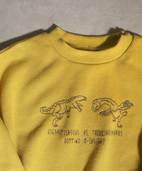 BREEZE（ブリーズ）の「【裏毛】恐竜VSトレーナー（スウェット・キッズ・グリーン/イエロー/オレンジ/ブルー/ブラック/パープル/グレー/ブラウン・100/110/120/130/140/90/80）」の7枚目の写真