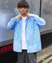 【U.S.POLO ASSN./ユーエスポロアッスン】 別注刺繍レギュラーカラーブロードシャツ/ビッグシャツ/ユニセックス/レギュラーカラーシャツ/オーバーサイズ