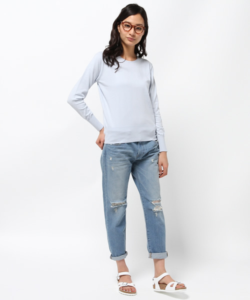 La TOTALITE（ラトータリテ）の「VISPO バックビジュープルオーバー。（ニット/セーター・レディース・ブラック/サックスブルー/イエロー・FREE）」の7枚目の写真