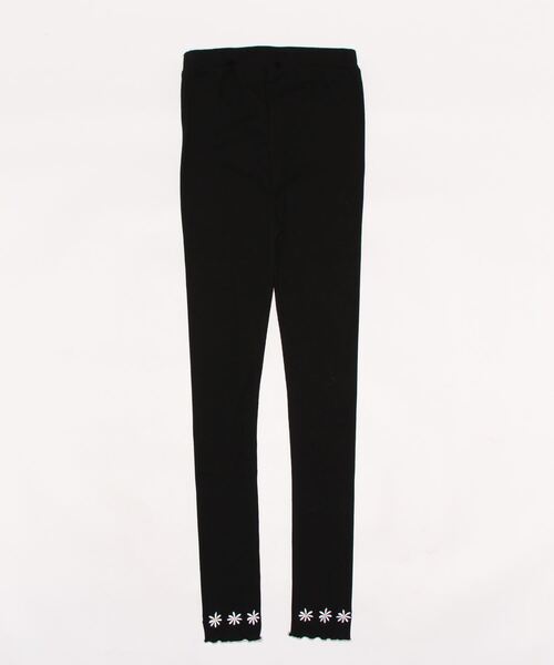 anap mimpi（アナップミンピ）の「裾メロウフラワー刺繍リブレギンス（レギンス/スパッツ・レディース・ブラック/グレー・FREE）」の4枚目の写真